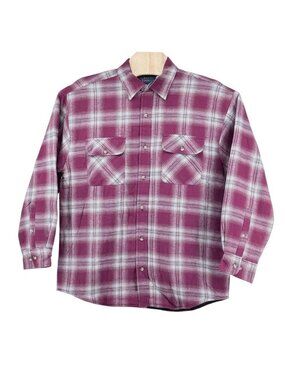 K-Mart Basic Editions Men's M Red White Tan Plaid Lined Insulated Shacket NWT